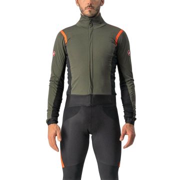 Castelli - jacheta ciclism de iarna Alpha Ros 2 Gore-Tex Infinium wind stopper - verde militar rosu