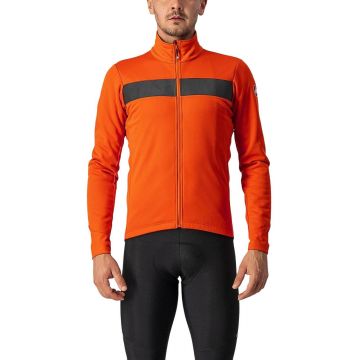 Castelli - jacheta ciclism iarna pentru barbati Raddoppia 3 jacket - portocaliu fiery Negru Reflex