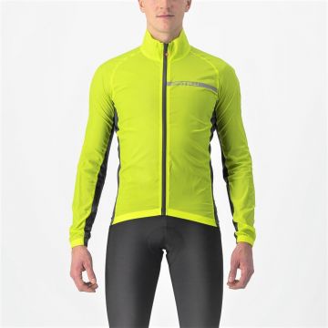 Castelli Squadra stretch - jacheta ciclism anti vant - verde lime electric gri inchis