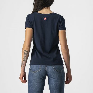 Castelli - tricou casual maneca scurta pentru femei Bellagio Tee - bleumarin albastru deschis