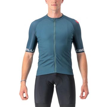 Castelli - tricou ciclism barbati cu maneca scurta Entrata VI jersey - albastru turcoaz inchis