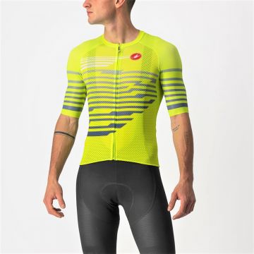 Castelli - tricou pentru ciclism cu maneca scurta Climbers 3.0 SL jersey - galben fluo gri reflect