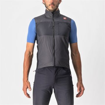 Castelli - vesta ciclism pentru barbati Unlimited Puffy Vest - gri inchis negru argintiu