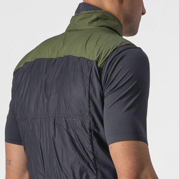 Castelli - vesta ciclism pentru barbati Unlimited Puffy Vest - verde deschis military gri inchis