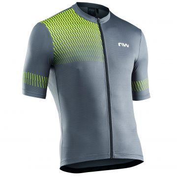 Northwave - tricou ciclism pentru barbati maneca scurta origin jersey - gri galben fluo