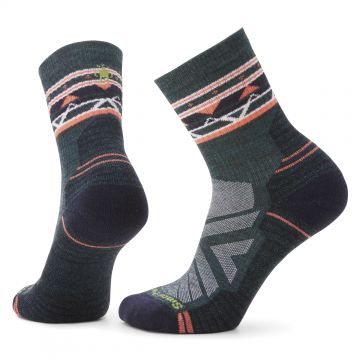 Smartwool - sosete sport femei Hike Zig Zag Valley Light Cushion Mid Crew socks - albastru inchis amurg gri