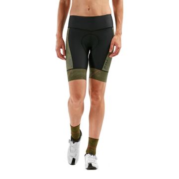 2XU - pantaloni scurti ciclism pentru femei Elite Cycle Shorts - negru verde camuflaj