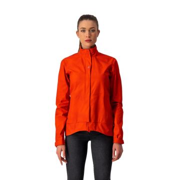 Castelli Commuter Reflex W - jacheta ciclism pentru femei impermeabila portocalie