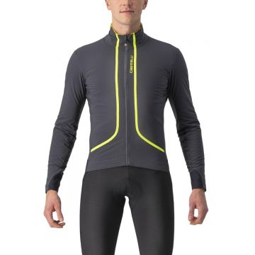 Castelli - Jacheta ciclism vreme rece sau iarna, Flight Air jacket - gri antracit galben fluo