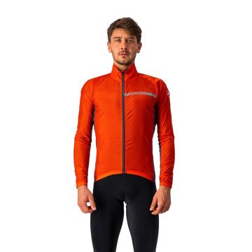 Castelli Squadra stretch - jacheta ciclism anti vant - rosu-antracit