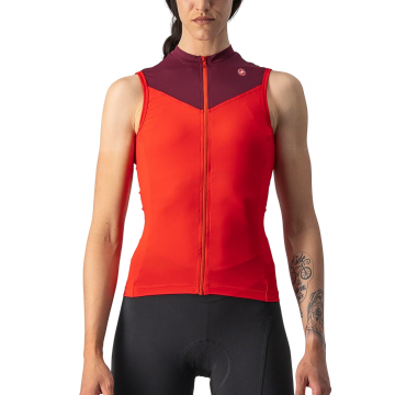 Castelli - tricou pentru ciclism fara maneci pentru femei Solaris sleeveless jersey - rosu visiniu