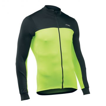 Northwave - bluza ciclism barbati maneca lunga Force 2 - negru galben fluo