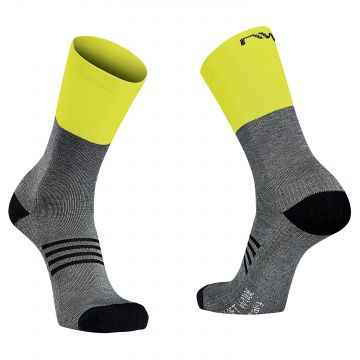 Northwave - sosete ciclism iarnă Extreme Pro High - gri-galben-fluo